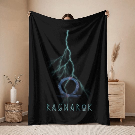 god of war ragnarock Throw Blankets black for gamers