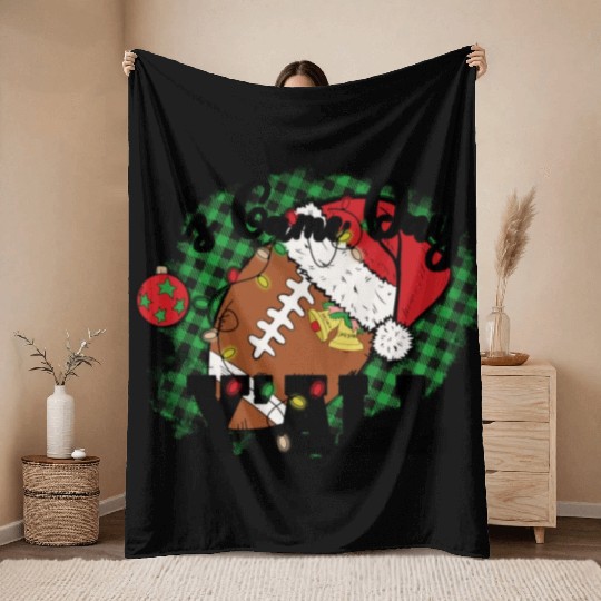 I's Game Day Y'All Santa Football America Throw Blankets