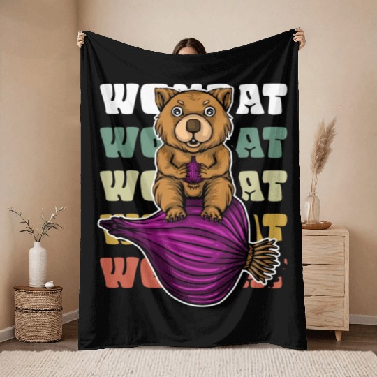 Wombat Onion - Wombat Onion Throw Blankets