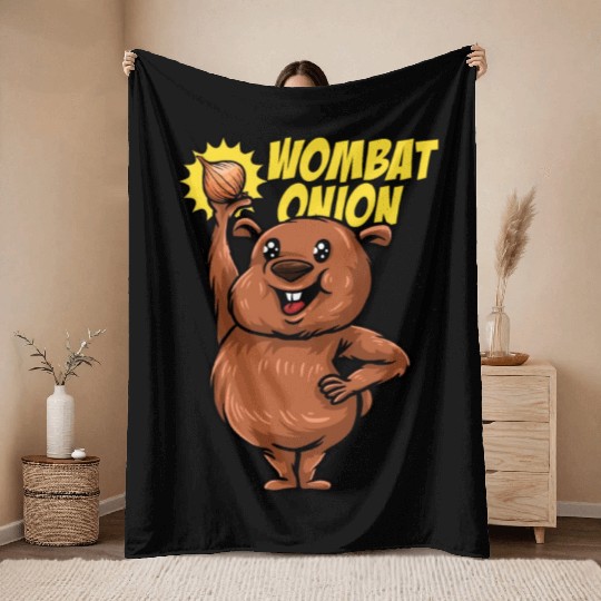 Wombat Onion - Wombat Onion Throw Blankets