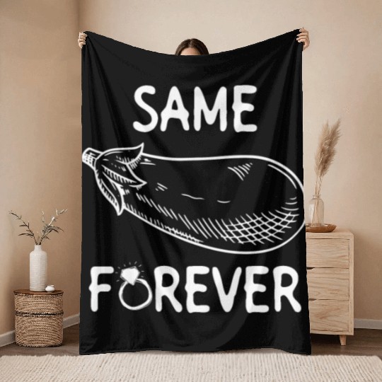 Same Eggplant Forever - Bride Bachelorette Party Throw Blankets