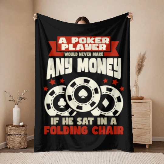 Poker Casino Poker Player Gambling Roulette Gift Throw Blankets