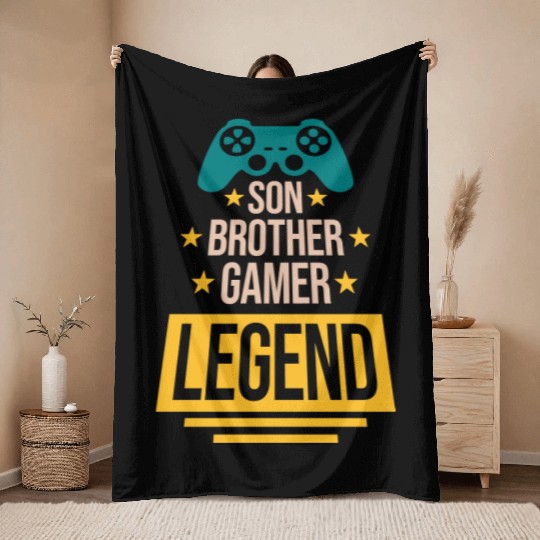 son brother gamer legend Throw Blankets