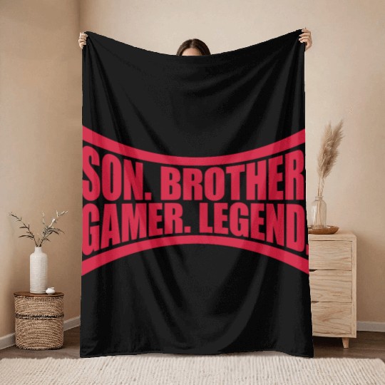 son brother gamer legend Throw Blankets