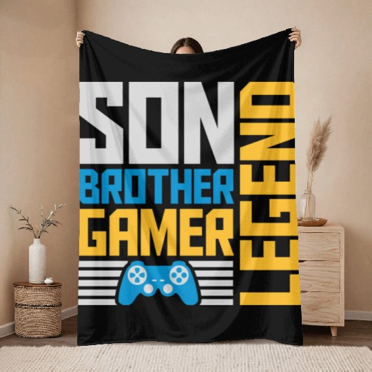 son brother gamer legend Throw Blankets