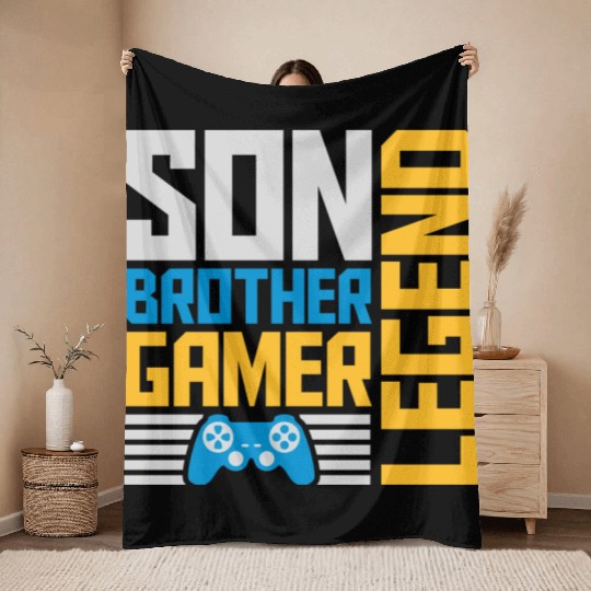 son brother gamer legend Throw Blankets
