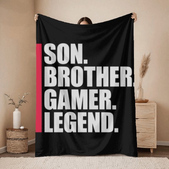 son brother gamer legend Throw Blankets