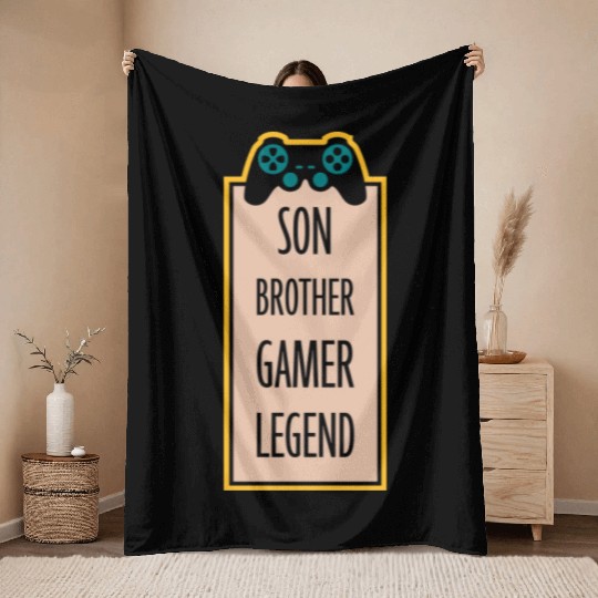son brother gamer legend Throw Blankets