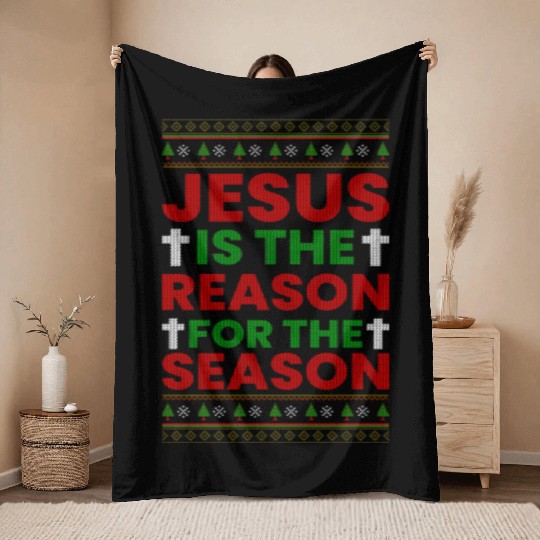 Jesus Is The Reason For The Season Throw Blankets