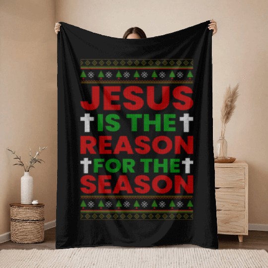 Jesus Is The Reason For The Season Throw Blankets