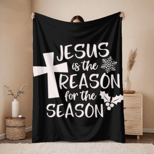 Jesus is The Reason for the Season Candy Christian Throw Blankets