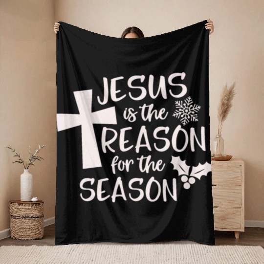 Jesus is The Reason for the Season Candy Christian Throw Blankets