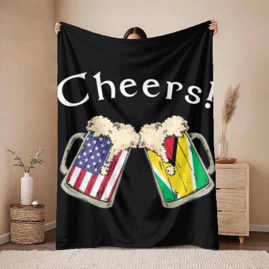 Guayanese American Grown Country Cheers Beer Drink Throw Blankets