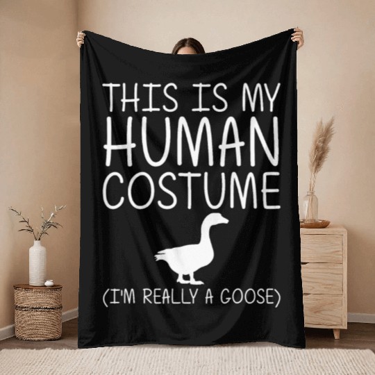 Goose Easy Halloween Human Costume Waterfowl Anima Throw Blankets