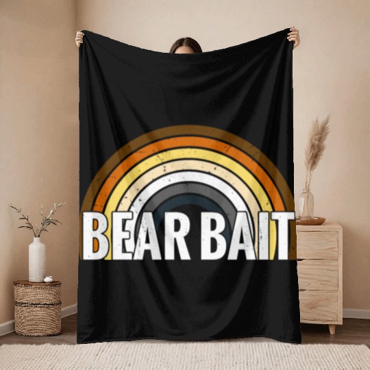 Gay Bear Bait Pride - Subgroup LGBTQ Community Throw Blankets