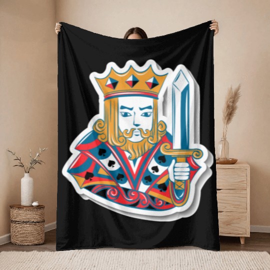 Playing card style Throw Blankets