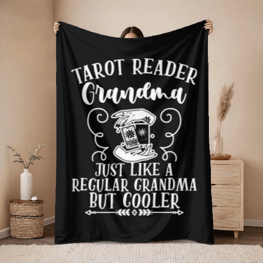 Funny Tarot Reader Grandma Definition A Tarot Throw Blankets