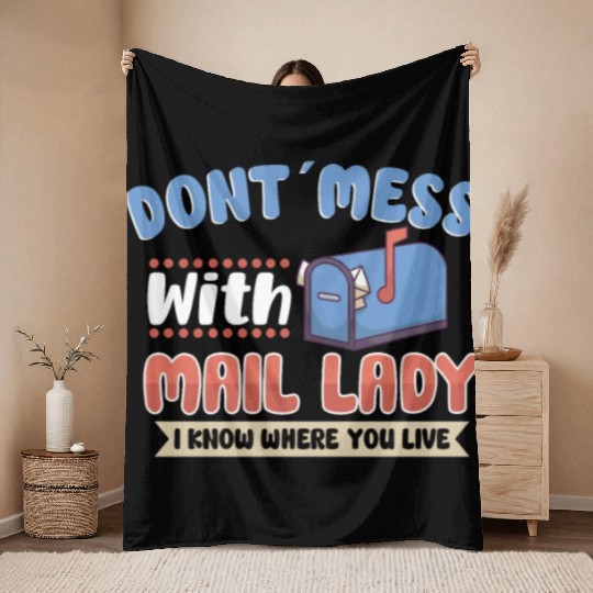 Postal Worker Mail Lady Mail Carrier Postal Throw Blankets