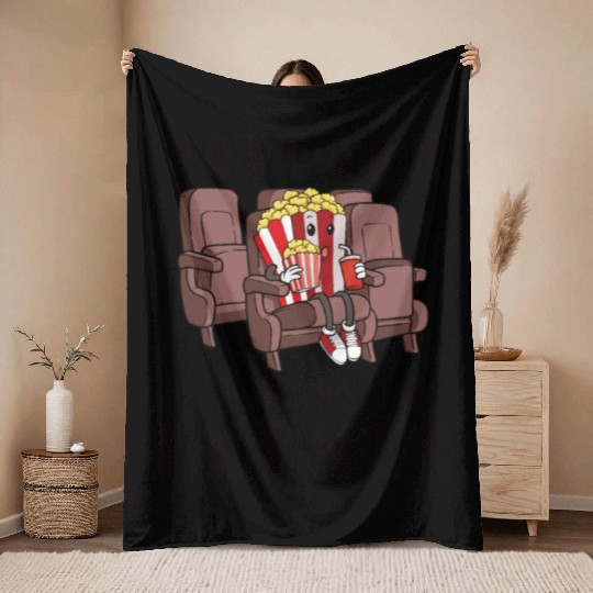 Movie Watching Cinema Popcorn Binge Watching Throw Blankets
