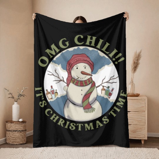 Omg Chili!! It's Christmas Time Apparel Throw Blankets