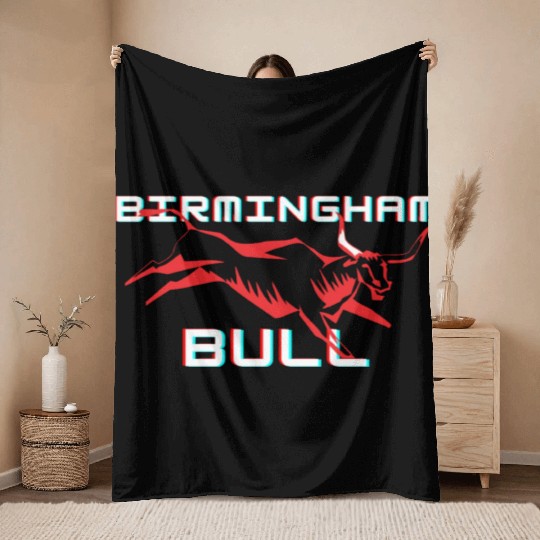 Birmingham bull Throw Blankets