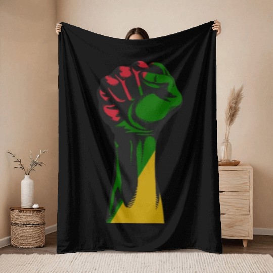 Cool African Ancestry Pride Flag Black History Throw Blankets