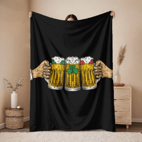 American Grown Irish Roots Design Ireland Patricks Throw Blankets