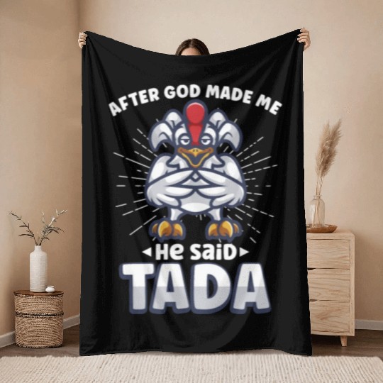 Chicken Farmer Gift Funny Chickens Country Farm Throw Blankets