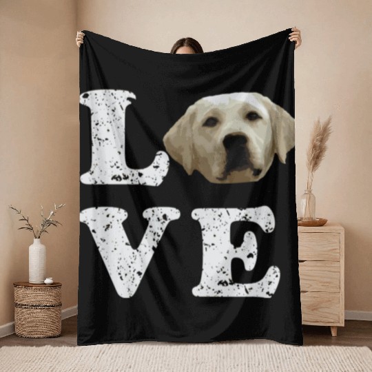 I Love My Yellow Lab Labrador Retriever Dog Throw Blankets