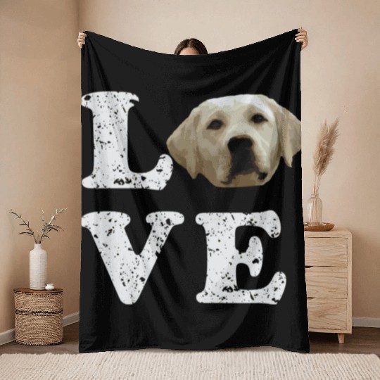 I Love My Yellow Lab Labrador Retriever Dog Throw Blankets