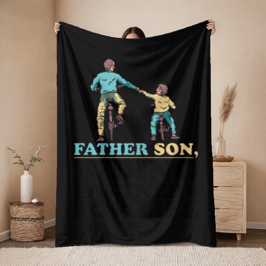 Father Son, Riding Partners For Life 2 Throw Blankets