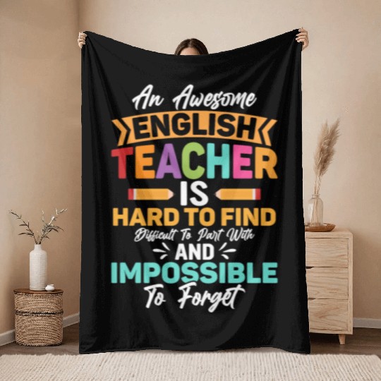 An Awesome English Teacher Grammar School Throw Blankets