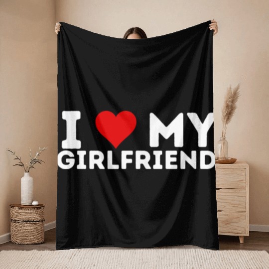 I Love My Boyfriend Throw Blankets I Heart My Boyfriend Shi
