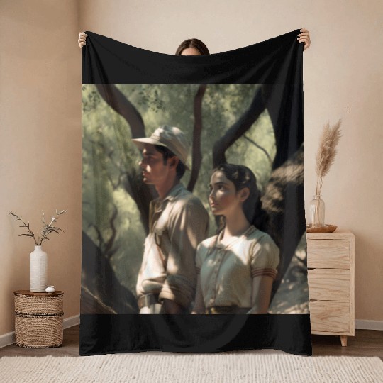 screengrab from a 1920s film scene beautiful Throw Blankets