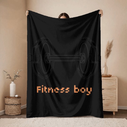 Fitness boy Throw Blankets