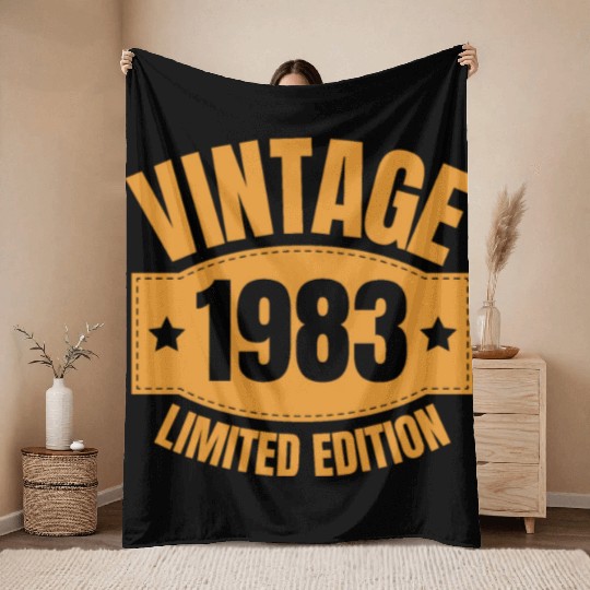 40 Years Vintage 1983 Retro 40th Birthday Throw Blankets