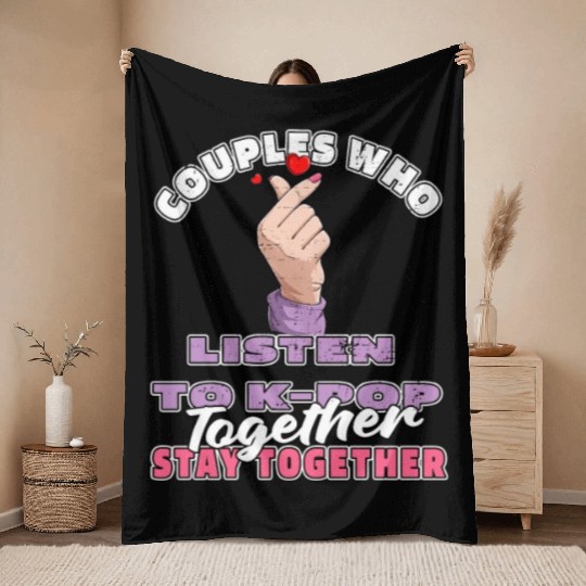 K Pop Couple Throw Blankets