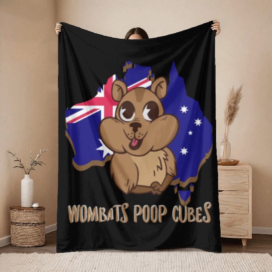 Wombats Poop Cubes For A Wombat Lover Throw Blankets
