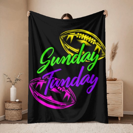 Football Throw Blankets, Sunday Fun Day Football Game Day