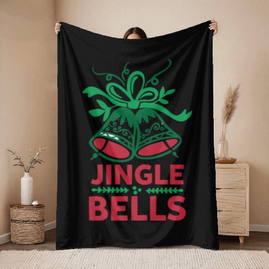 Jingle Bells Throw Blankets