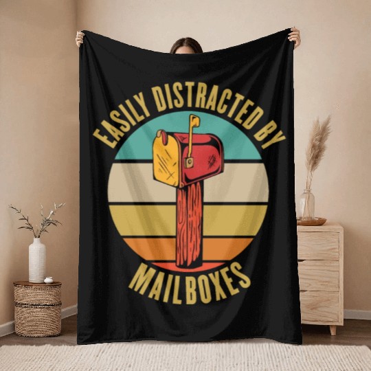 Mail delivery, Postal worker Throw Blankets