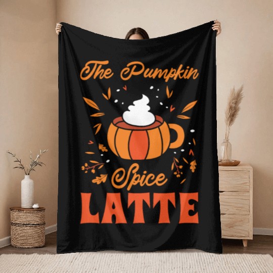 Pumpkin Spice Latte Halloween Coffee Lover Tarot Throw Blankets