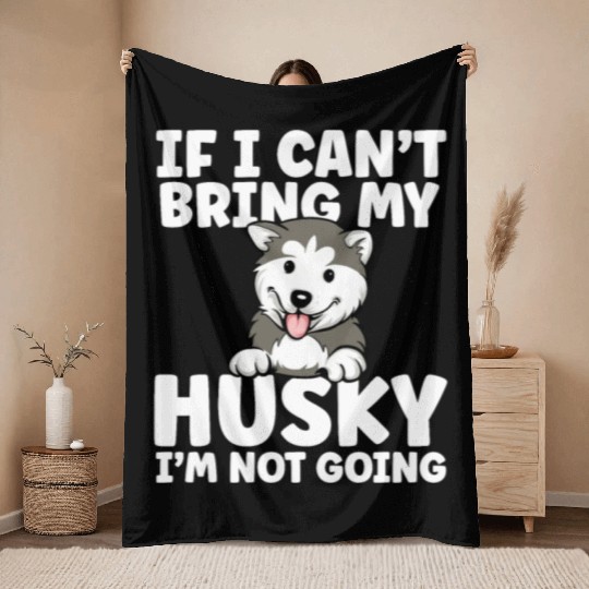 Funny Husky Dog Mom Design For Dor Lover Cool Throw Blankets