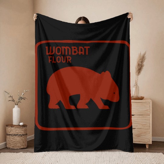 Wombat Dingo Flour Australia Australian Souvenir Throw Blankets