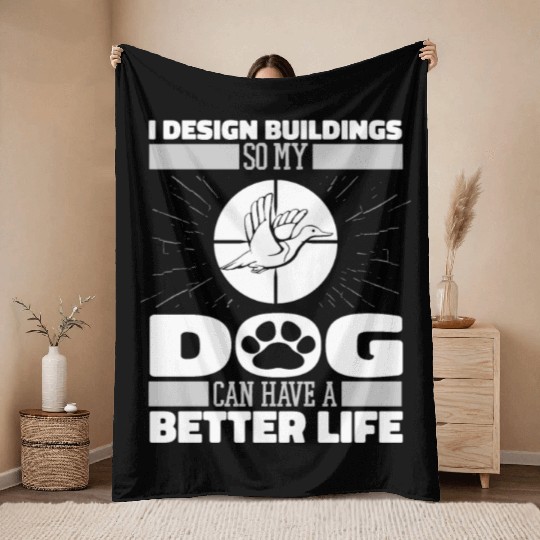 Duck Hunting Dog Throw Blankets