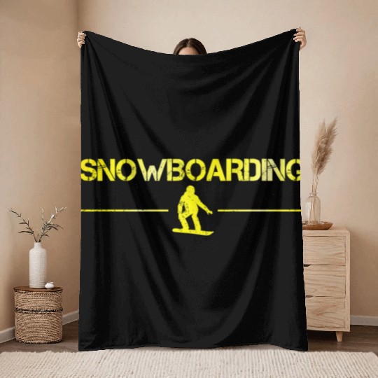 snowboarding Throw Blankets