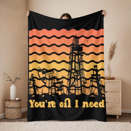oilfield worker gift - funny oilfield worker Throw Blankets
