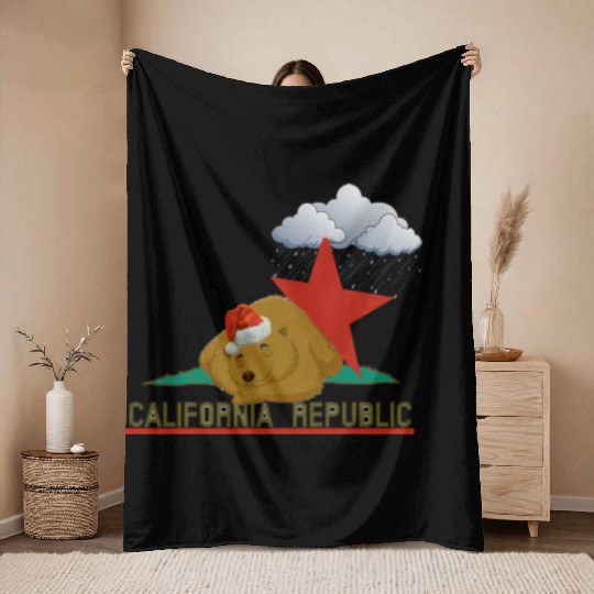 California bear in winter Throw Blankets
