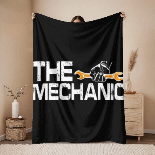 Dad Car Guy Garage Father's Day Funny Car Mechanic Throw Blankets