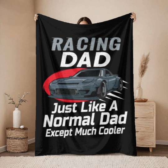 Race Car Dirt Track Racing Funny Racer Race Car Throw Blankets